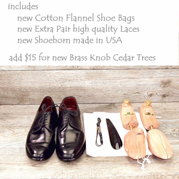 Allen Edmonds LASALLE Split Toe Blucher 9 D Black * add $15 new Cedar Trees main image 10